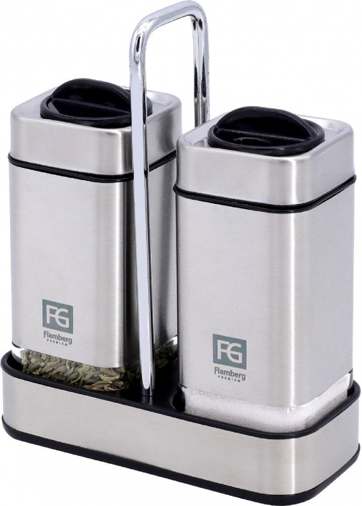 Набір для солі та перцю Flamberg Premium на підставці Essential 100 мл
