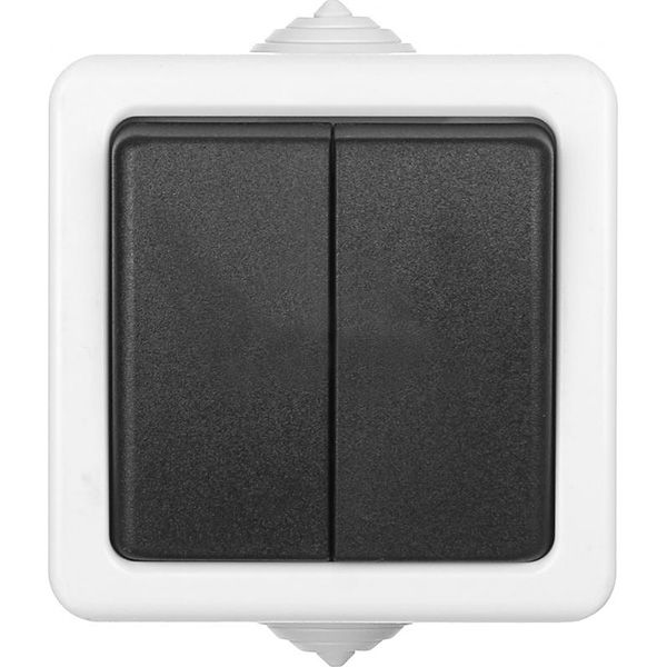 Вимикач вологозахищений двоклавішний Титан без підсвітки 10 А 220В білий 88620