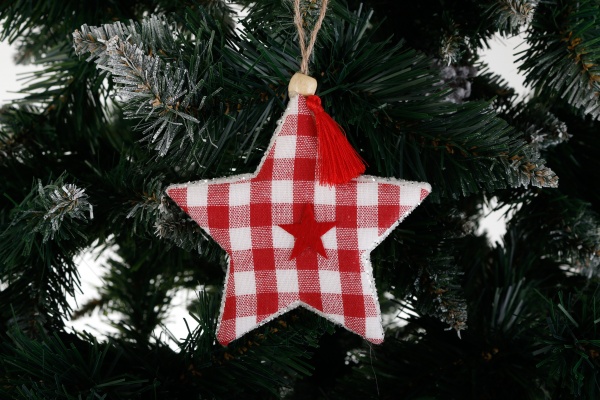 Декоративна підвіска Shunda зірка 13 см червоний SDF2111312WR