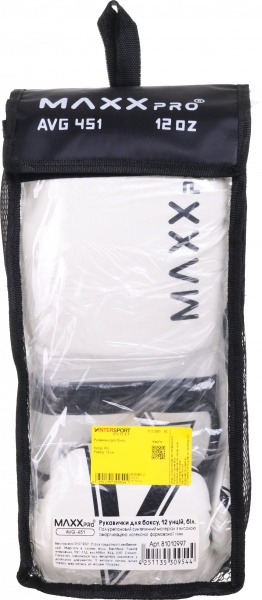 Боксерские перчатки MaxxPro AVG-451 р. 12 белый