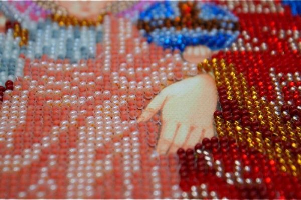 Набор для вышивания бисером на натуральном художественном холсте Икона Богородицы AB-304 Абрис Арт 