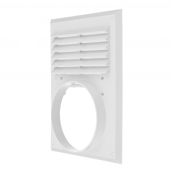 Решетка для вентиляции MiniMax с сеткой против насекомых 240 х 180 d120 мм (1516) пластик белый 