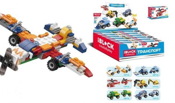Конструктор Iblock Транспорт, 12 видів в асортименті PL-920-19