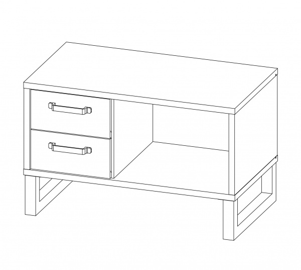 Тумба для обуви SOKME 1Д/2Ш Бари 455x800x505 мм / вудкон / дуб гранж 