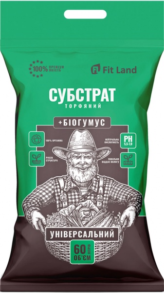 Субстрат торф'яний Fit Land з біогумусом 60 л