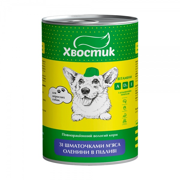 Корм вологий для усіх порід ТМ Хвостик з олениною 1,24 кг