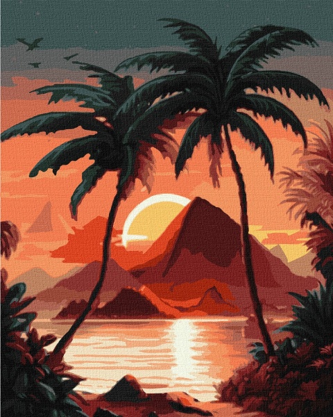 Картина по номерам Рассвет у моря Идейка 