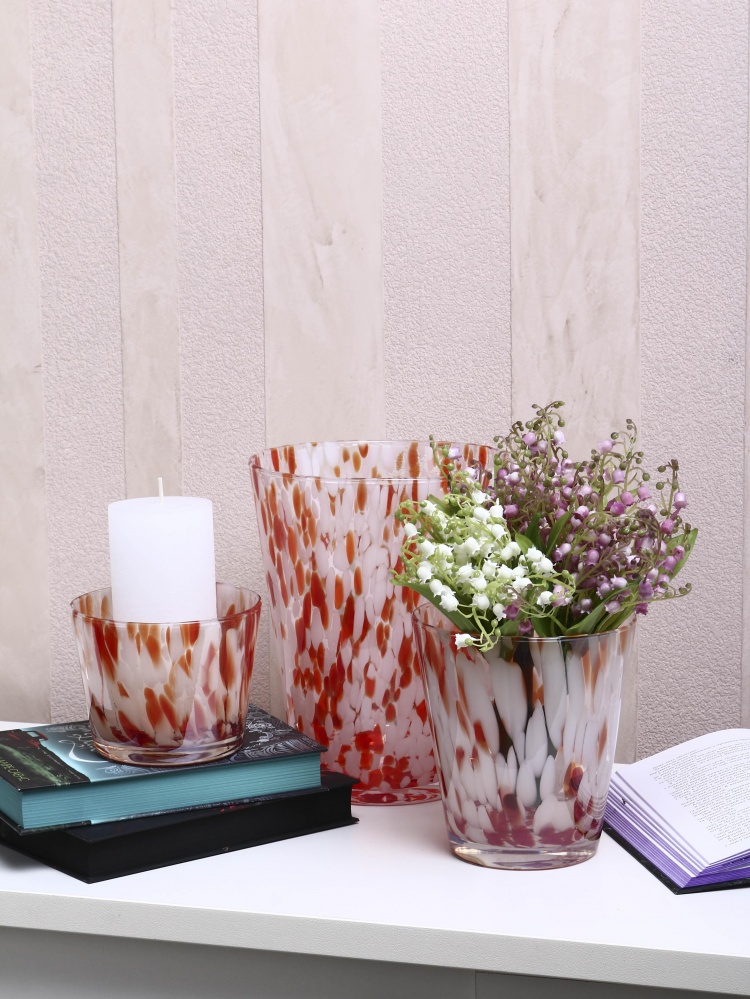 Ваза скляна Wrzesniak Glassworks Confetti 16 см помаранчева 27-1061C