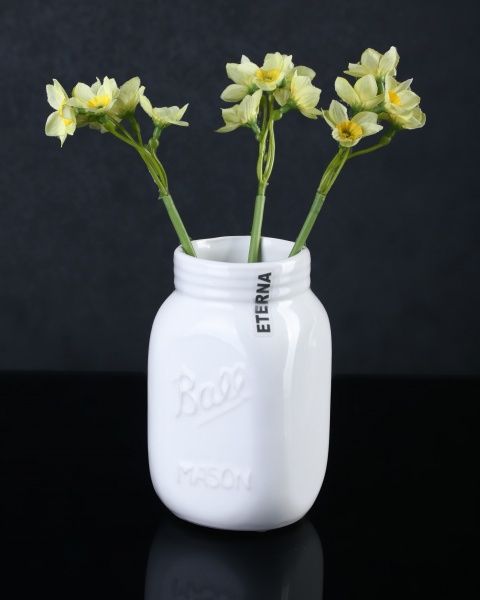 Ваза 2400-14 8х8х14 см белая Eterna