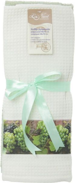 Набор полотенец Grape 3D 40x70 см La Nuit кремово-зеленый 