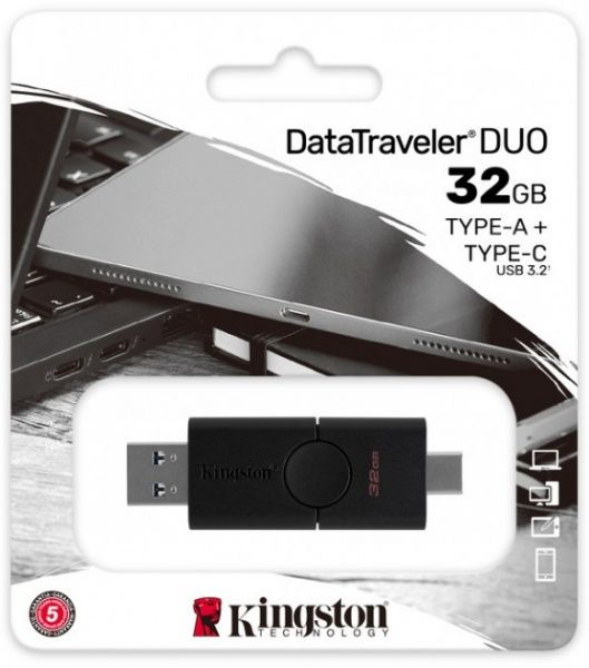 Флеш-пам'ять USB Kingston 32 ГБ USB 3.2 USB Type-C black (DTDE/32GB) 