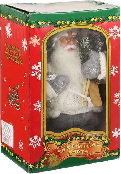 Декоративная фигура Дед Мороз с лыжами и подарками 25 см 