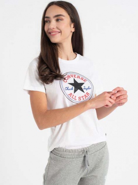 Футболка Converse Chuck Patch Classic Tee 10022560-102 р.XS білий