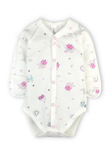 Боди детское для девочки ТМ Софія Кошечки р.62 белый с рисунком 421162 