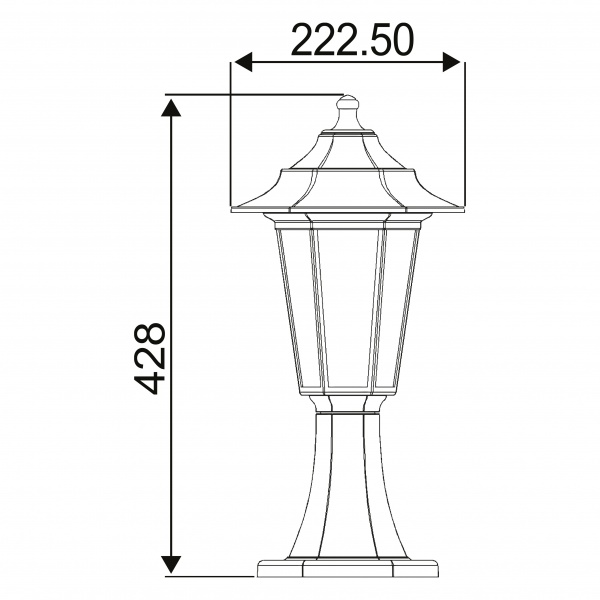 Светильник садовый HOROZ ELECTRIC Begonya 1 Е27 40 Вт IP44 черный 400-010-116