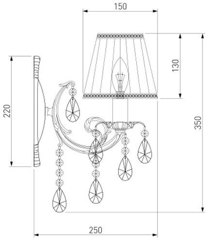 Бра Strotskis Charleston 1x40 Вт E14 антична бронза 3646/1 