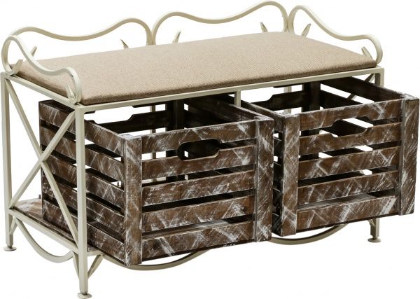 Банкетка Le-Puf з 2 ящиками 360x710x460 мм кремовий 