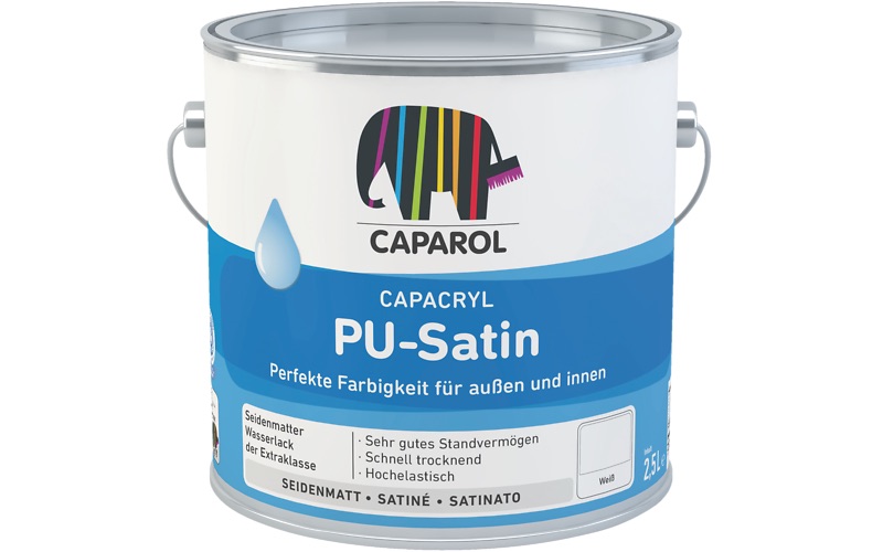 Емаль поліуретанова Caparol Capacryl PU-Satin Base W шовковистий мат біла 0,7л — фото 1