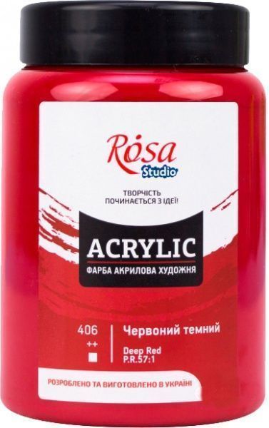 Краска акриловая темно-красная 400 мл Роса