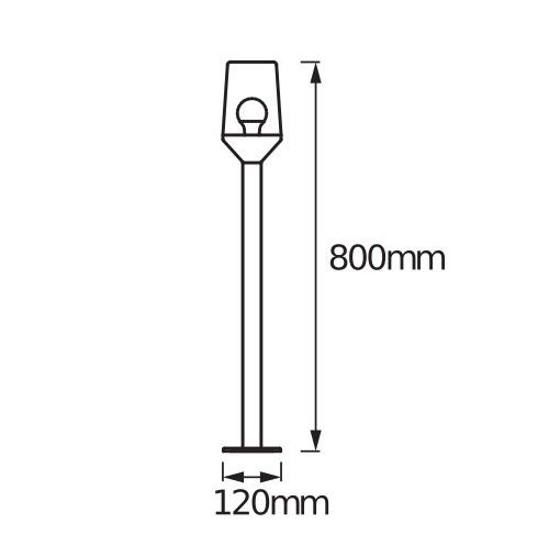 Стовп Ledvance Calice 80 см серії Endura Classic E27 IP44 нержавіюча сталь 
