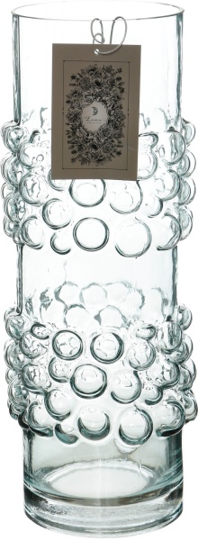 Ваза стеклянная Bubbles 37 см прозрачная 