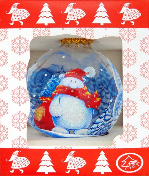 Шар стеклянный с рисунком 3D 80 мм прозрачный 80D3d(2)/1