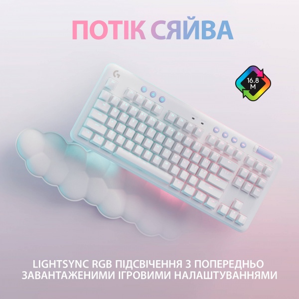 Клавіатура бездротова Logitech G715 Wireless Gaming Keyboard – Ua - Tactile (920-010465) off-white 