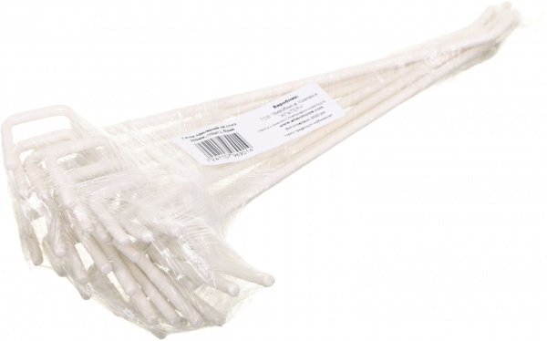 Крючок на сетку одинарный 200 мм 10шт. белый