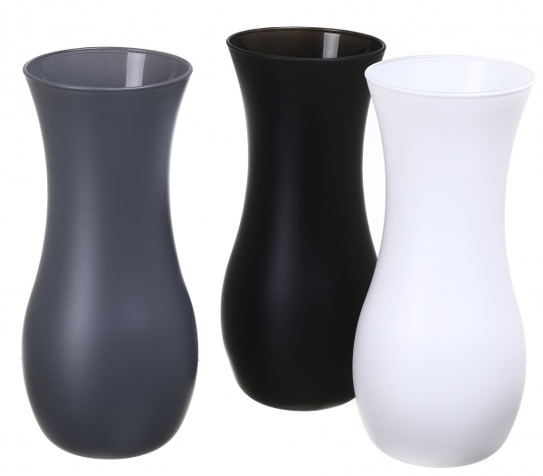 Ваза стеклянная Soft Лилия 25 см серая 