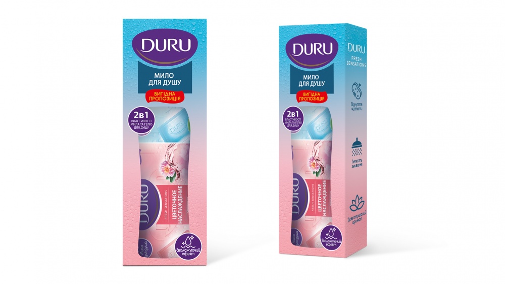 Набор Duru Fresh Sensations для душа 150 г 2 шт./уп.