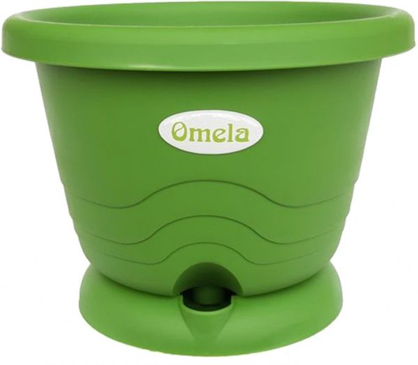 Горшок пластиковый Омела Омела Пастель 1 литра круглый 1л олива 