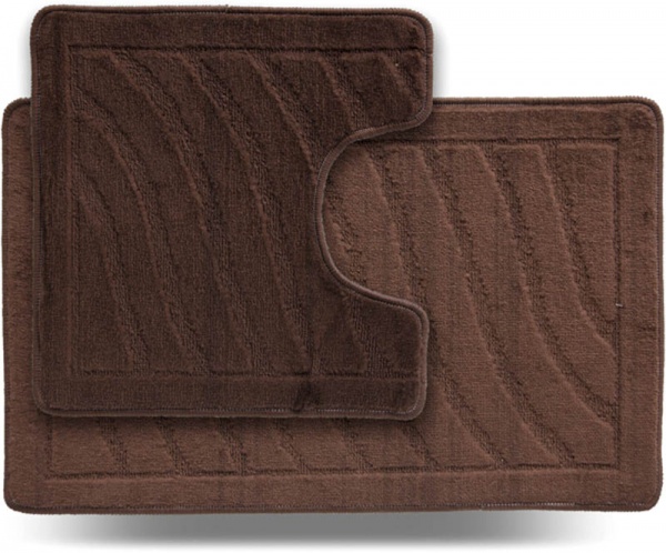 Набір килимків Dariana Little 45x71 + 45x43 Хвиля, коричневий