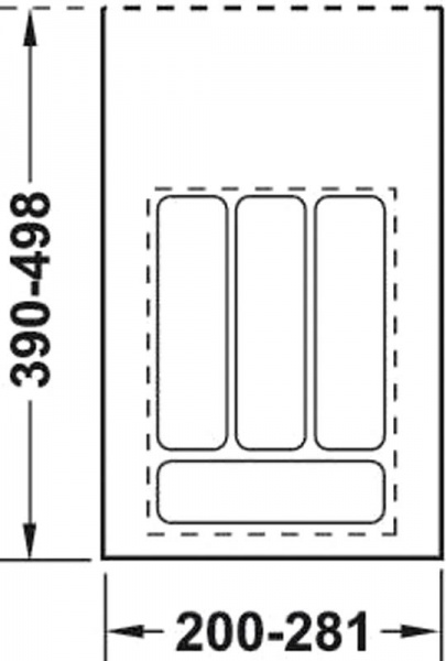 Лоток для столовых приборов 50x28 см белый 556.46.701 Hafele