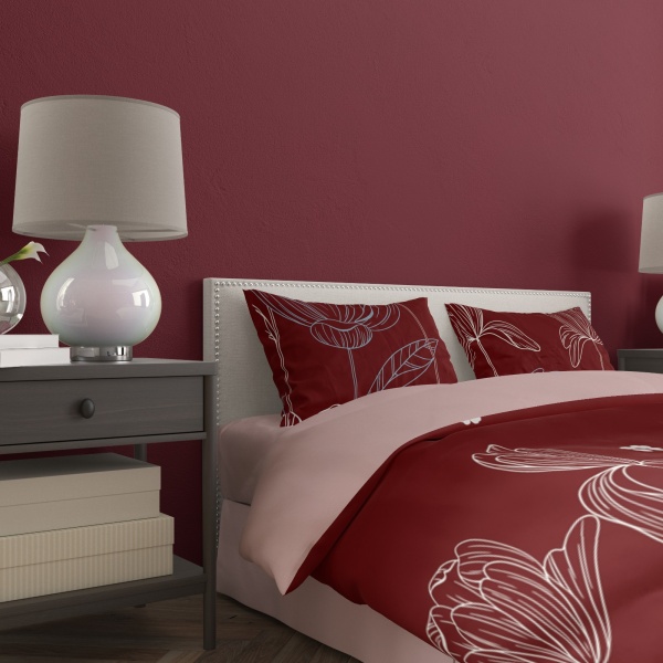 Комплект постільної білизни Амарат євро бордовий Rigel 