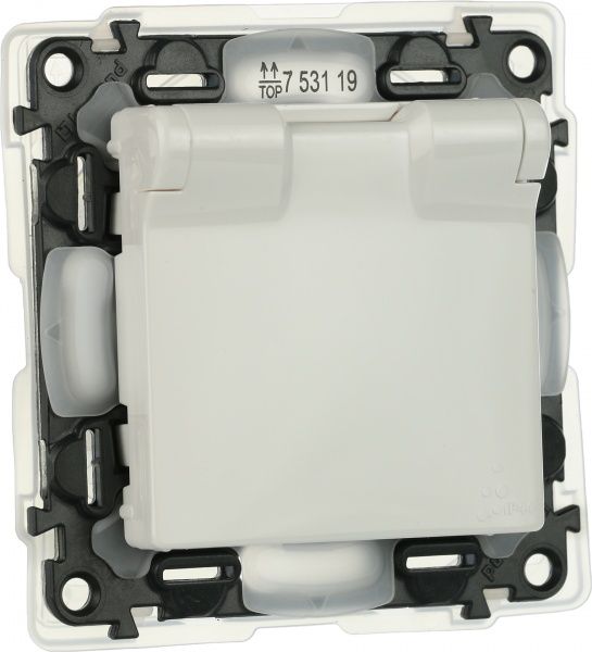 Розетка із заземленням Legrand Life з кришкою білий 753119