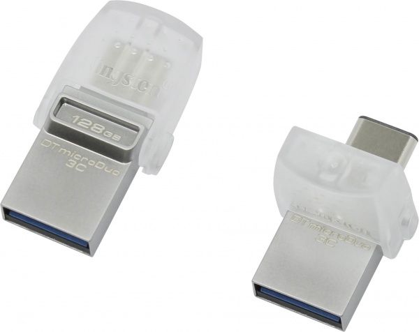 Флеш-пам'ять USB Kingston DataTraveler microDuo 3C 128 ГБ USB 3.1 silver (DTDUO3C/128GB) 