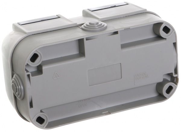 Розетка подвійна із заземленням UP! (Underprice) Vesta без шторок сірий HSN-SCP.H2B54G2WGC-GR