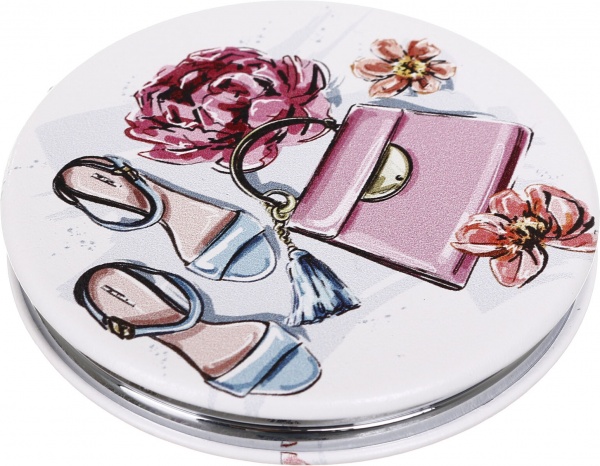 Дзеркало кишенькове косметичне Лідер Канц Приналежності жіночі кругле 6 варіантів в асортименті 