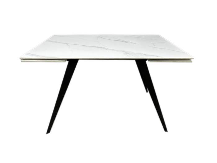 Стол обеденный Prestol Тори 1200(1800)x800x750мм белый матовый/черный