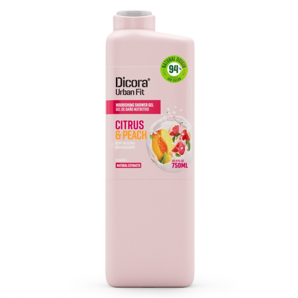 Гель для душа DICORA Urban Fit с витамином Цитрус и персик 750 мл