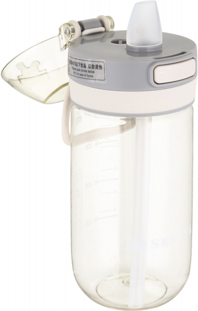 Пляшка для води SELIYA 500 мл з соломинкою та ремінцем колір в асортименті