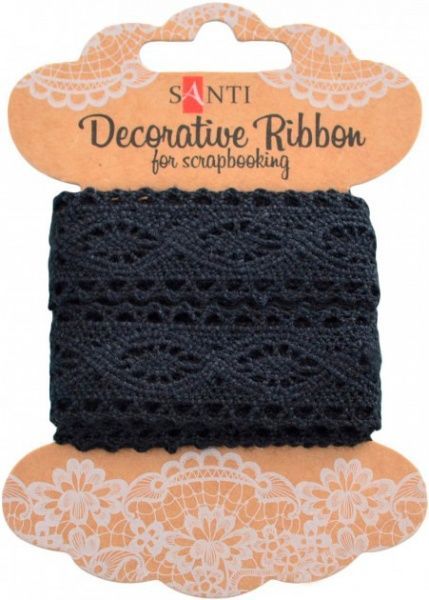 Стрічка мереживна стрічка чорна, 25мм, 2м. 