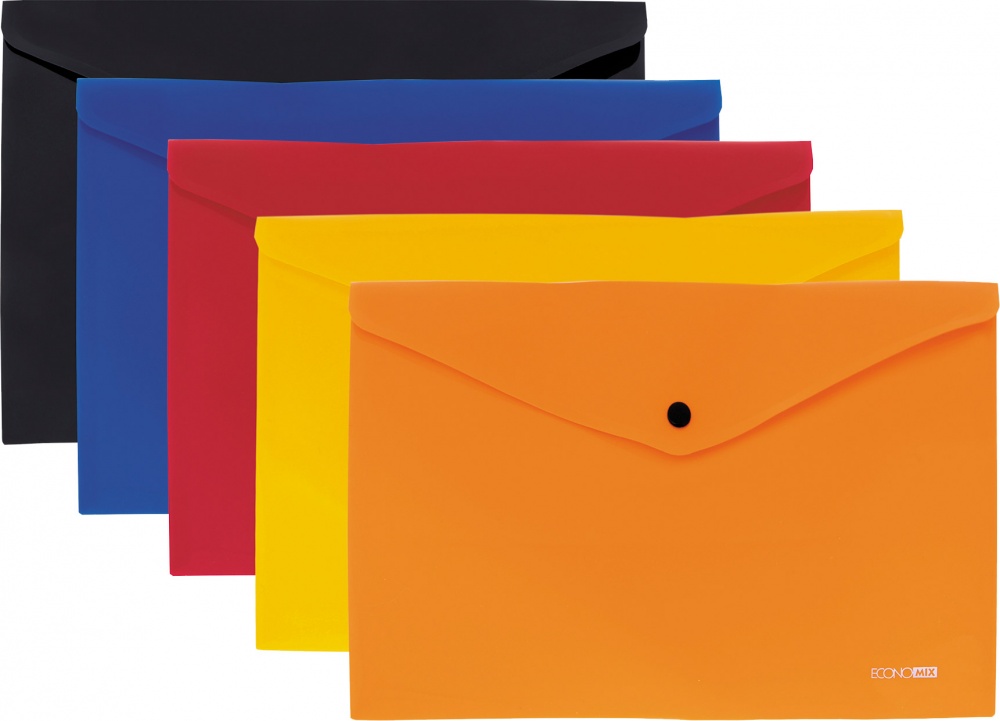 Папка-конверт А4 на кнопці Economix синя Economix E31305-52