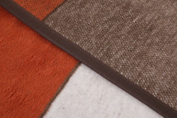 Плед Wohndecke Blocking 150x200 см коричневий/бордовий/сірий Billerbeck 