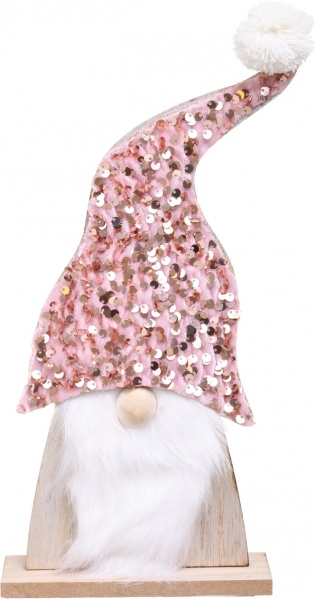 Статуэтка декоративная Санта розовая 32 см 