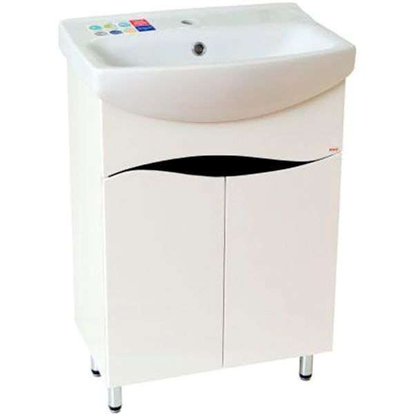 Тумба Хаст Омега с умывальником Runo 60 (Kolo) белая