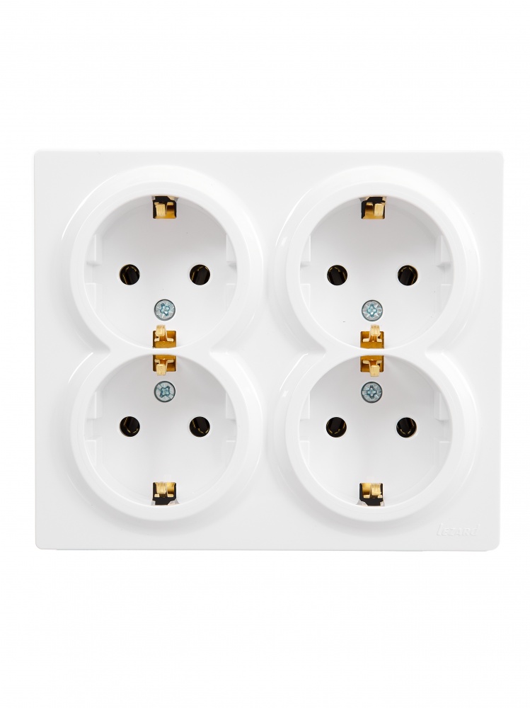 Розетка бытовая с заземлением Lezard LETO IP20 белый 752-0200-127BDP