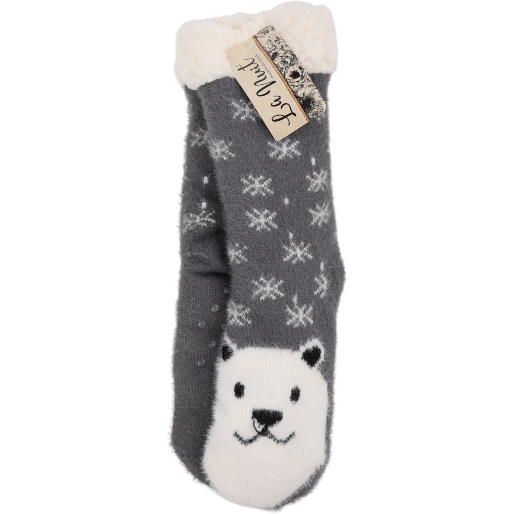 Носки женские La Nuit Home Белый медведь р.one size серый 1 шт.