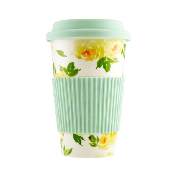 Чашка Flower Story Yellow Rose с силиконовой крышкой 440 мл 21-279-065 Keramia