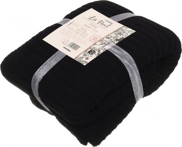 Плед Cotton 200x220 см черный La Nuit 